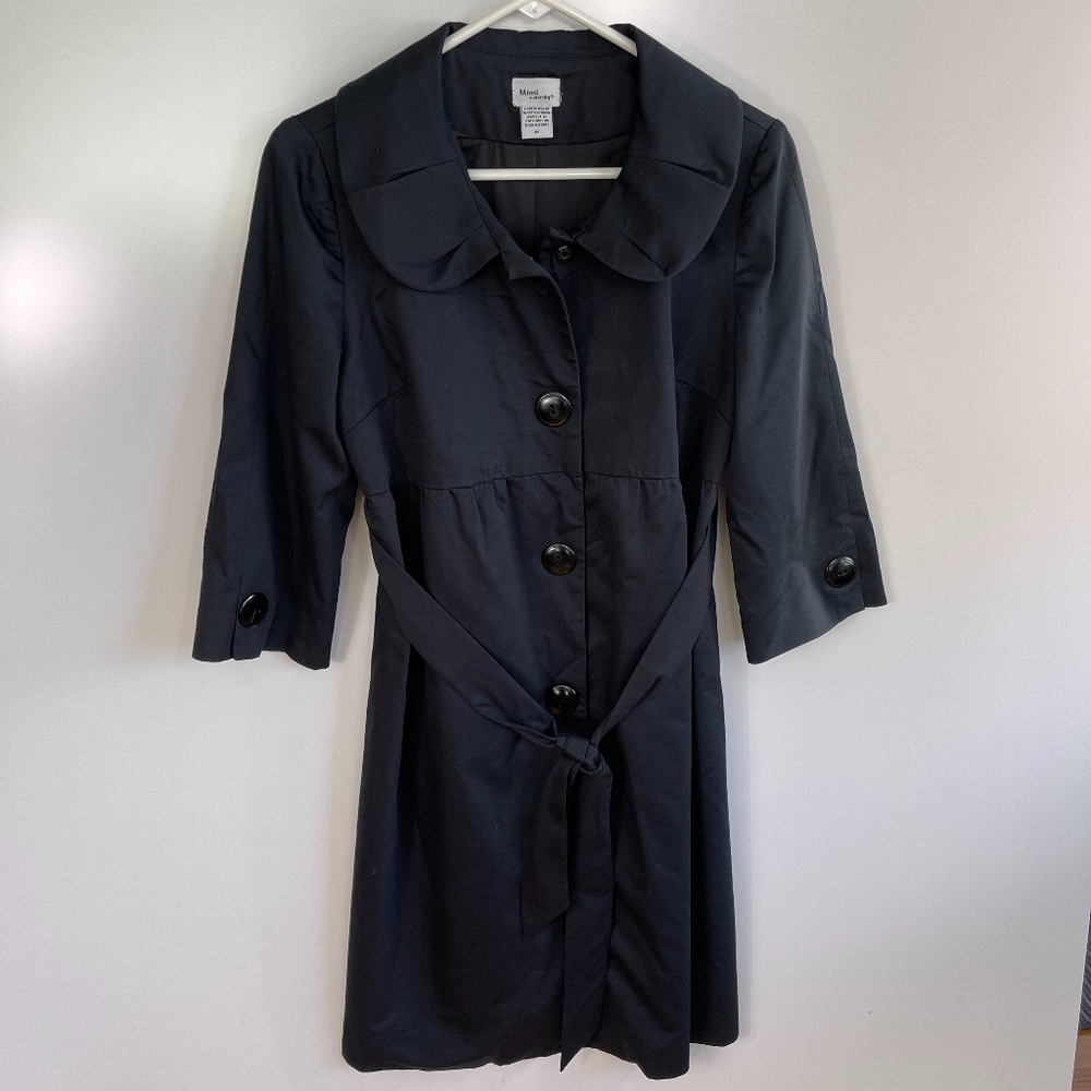 Mimi Maternity Snap Front Belted Dress Coat M